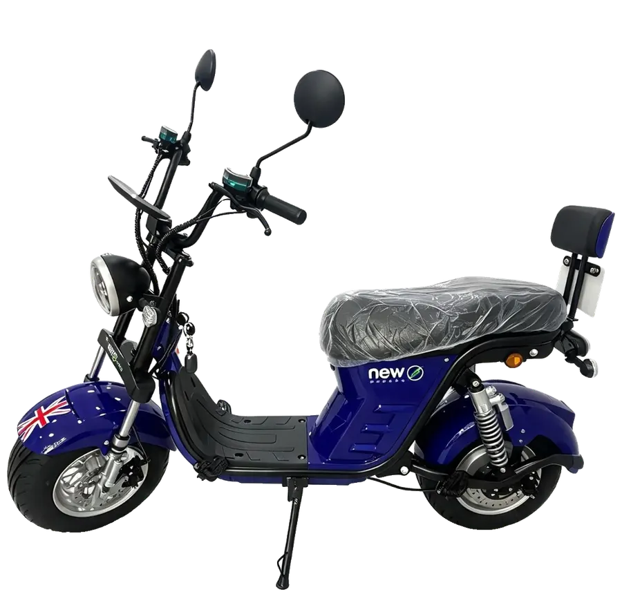 Moto elétrica UFO X13 azul com pneu largo, à venda em Jundiaí