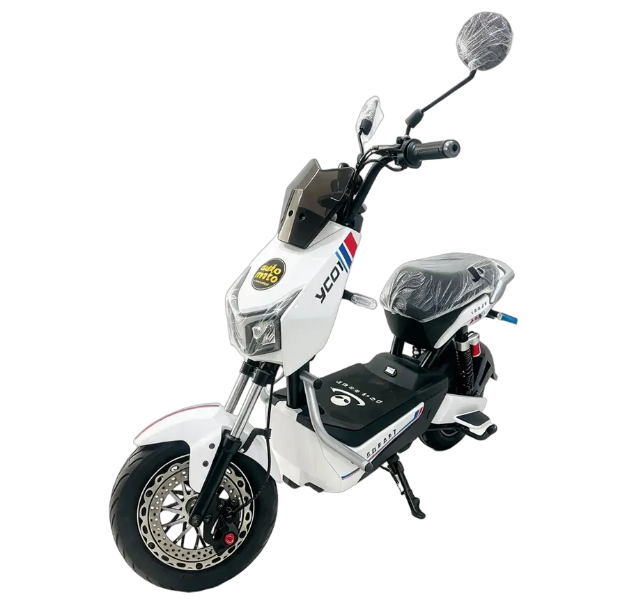 Moto elétrica UFO ZY-01 branca na loja King Moto em Jundiaí